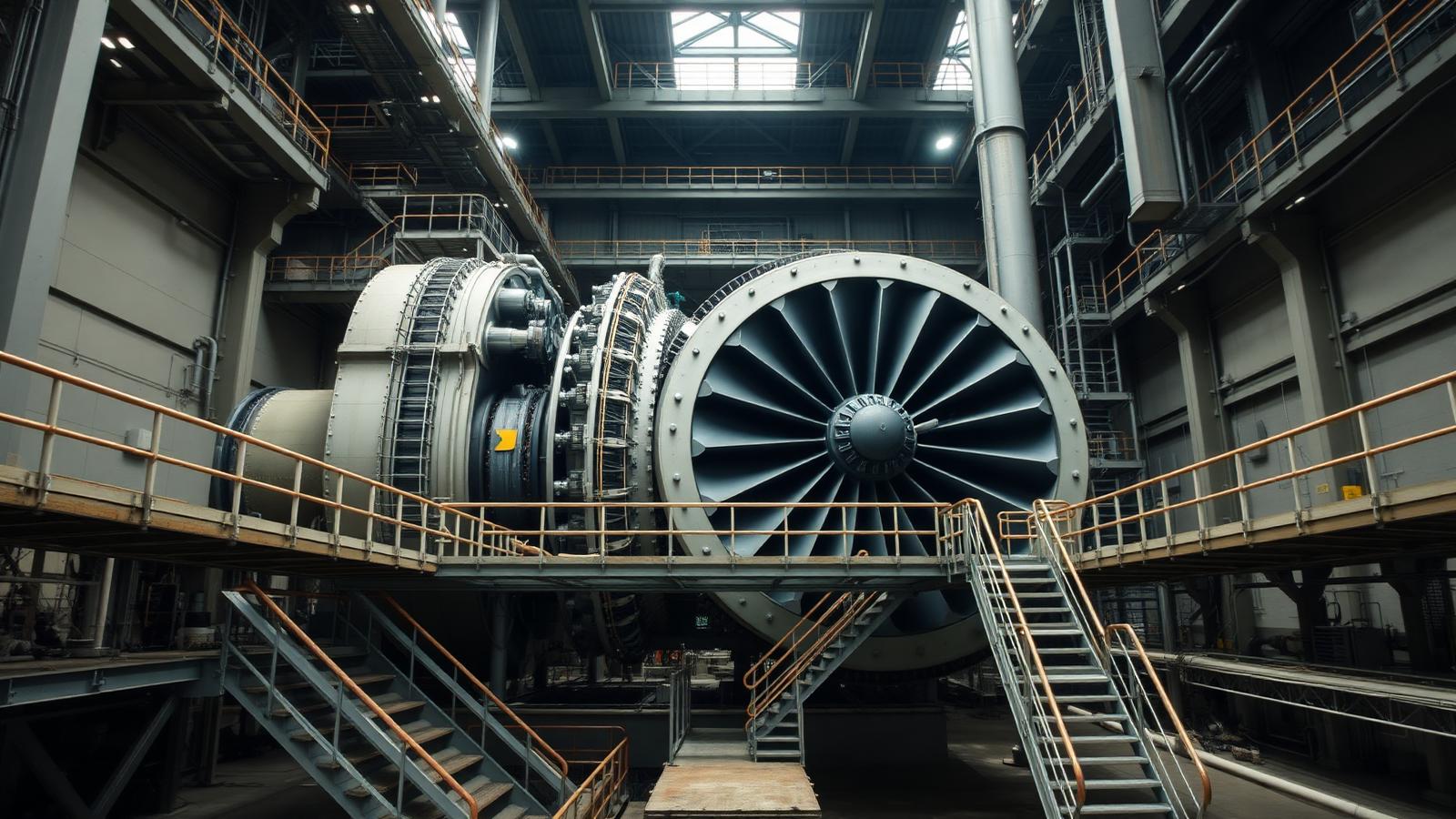 Gas turbine hall of a combined cycle power plant